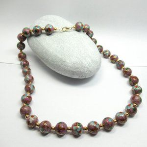 Pink Cloisonne Necklace